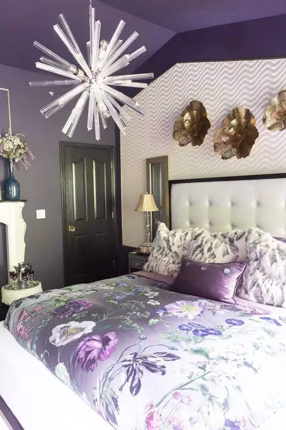 ایده های تزئین اتاق خواب بنفش: یک اتاق خواب عالی و خیره کننده ایجاد کنید