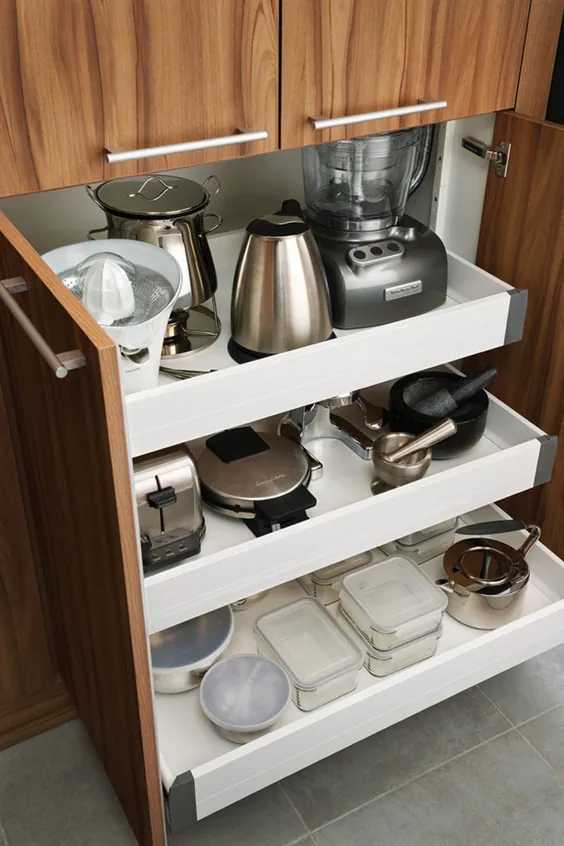 ایده های طراحی آشپزخانه - کشوهای کشویی در کابینت های آشپزخانه