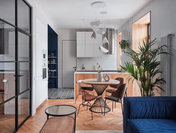 apartment آپارتمان مدرن با لهجه های آبی در سن پترزبورگ (60 متر مربع)〛 ◾ عکس ها ◾ ایده ها ◾ طراحی