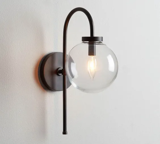 Claremont Glass Sconce، Globe، Bronze