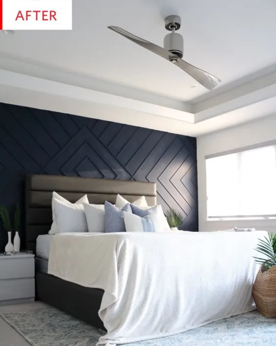 قبل و بعد: یک دیوار 180 دلاری یک اتاق خواب اصلی را متحول می کند