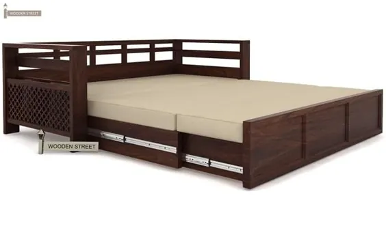 تختخواب تختخواب شو Vigo (اندازه کینگ ، پایان گردو) را بصورت آنلاین در هند - خیابان چوبی خریداری کنید