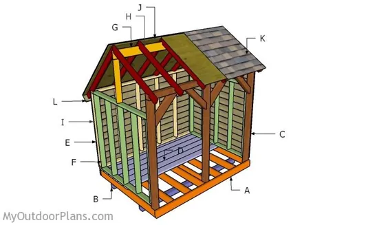 نقشه های سقف چوبی 6x8 |  MyOutdoorPlans |  طرح ها و پروژه های رایگان نجاری ، DIY Shed ، Wooden Playhouse ، کلاه فرنگی ، Bbq
