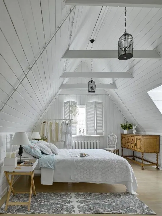 ایده های شگفت انگیز طراحی اتاق خواب اتاق زیر شیروانی - فضای داخلی منحصر به فرد برای الهام بخشیدن به شما