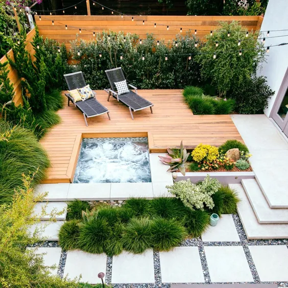 ایده های عرشه: 40 راه برای طراحی یک دکوراسیون حیاط خلوت یا پاسیو - غروب آفتاب