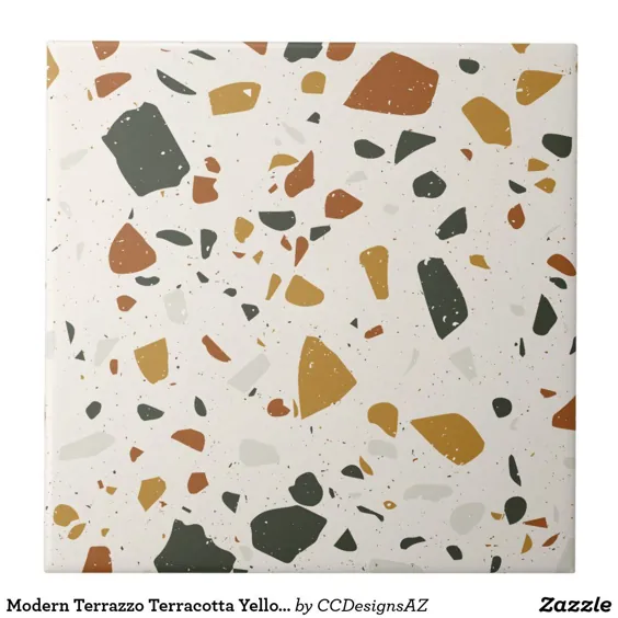 کاشی و سرامیک سبز زرد Terrazzo Terracotta | Zazzle.com