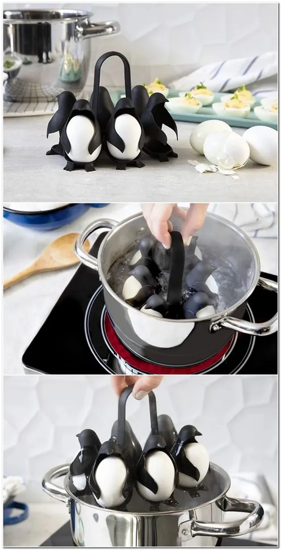 نگهدارنده تخم مرغ Egguins به شکل پنگوئن می جوشد و برای شما خدمت می کند