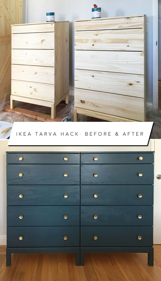 IKEA Hack: TARVA Dresser را به یک Dapper Showpiece ارتقا دهید |  در یک بودجه قرار بگیرید
