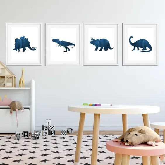 مجموعه هنری دیواری دایناسور قابل چاپ با 4 چاپ Brontosaurus |  اتسی