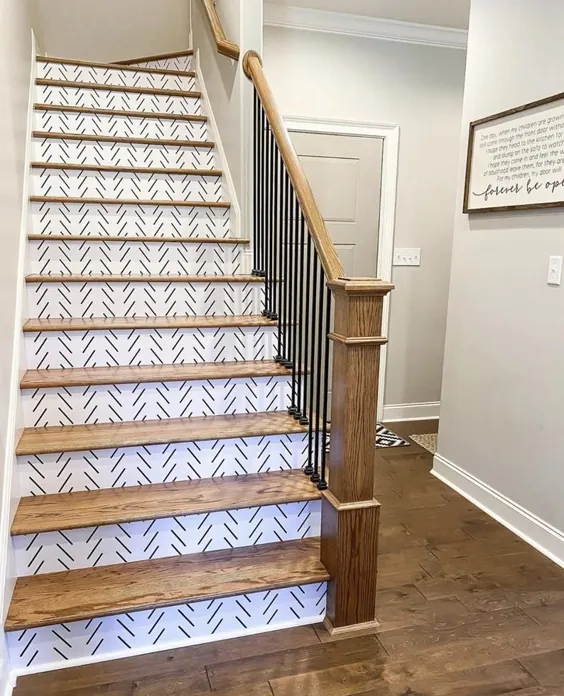 Stair Riser Decals برچسب های متحرک لایه بردار و برچسب Minimal Arrow Pattern Vinyl Stripers برچسب برای پله Nordic Modern Modern Home Decor