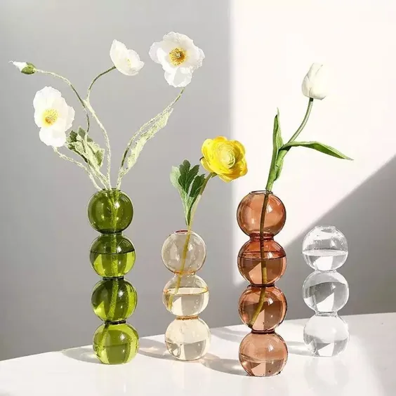 گلدان شیشه ای حباب گلدان گلدان گلدان تزئینی گلدان شیشه ای |  اتسی