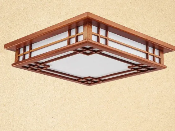 90.4US 20٪ تخفیف | چراغ سقفی سقفی ژاپنی LED Square 45 55cm Flush Mount Lighting Tatami Decor Wooden اتاق خواب اتاق نشیمن چراغ فانوس داخلی | چراغ سقفی ژاپنی | چراغ سقفی چراغ سقفی - AliExpress