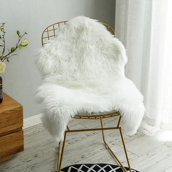 Carvapet Luxury Faux Soft Sheepssins Sheep Cover Seat Cushion Pad Plush Fur Frugs فرش برای اتاق خواب ، 2ft x 3ft ، صورتی