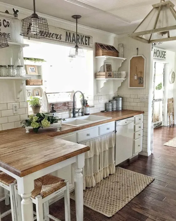 35 ایده کابینت آشپزخانه Farmhouse برای طراحی آشپزخانه گرم و دعوت کننده در خانه شما