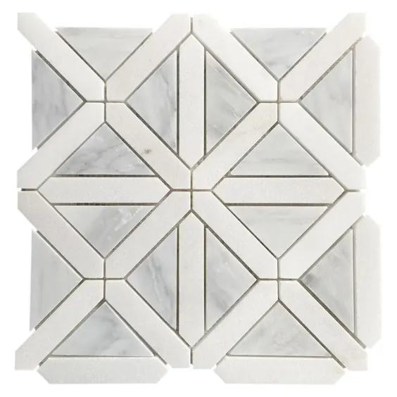 GBI Tile & Stone Inc. Tellaro 10-Pack White 12-in x 12-in Honed سنگ طبیعی سنگ مرمر الگوی طرح مخلوط سنگ مرمر و کف و کاشی دیواری | 2240491