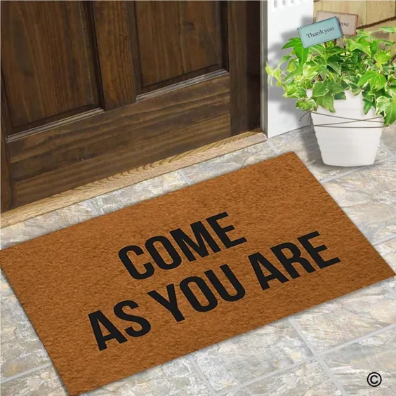 تشک ورودی خانم Doormat - خنده دار Doormat - بیا همانطور که در داخل خانه هستید دکوراسیون فضای باز تشک درب 18x30 اینچ