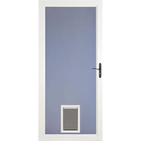 LARSON Signature Pet Door 36-in x 81-in White Full View Universal Reversible Aluminium Storm Door Lowes.com