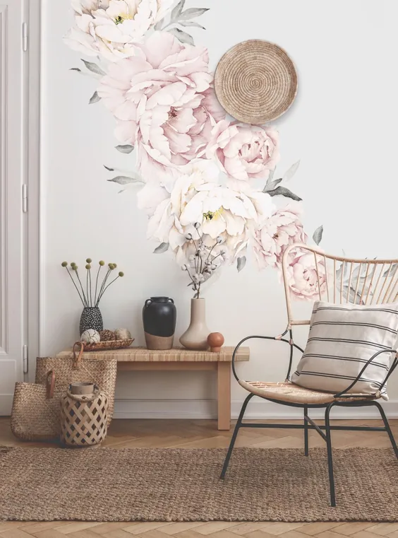 استیکر دیواری گل گل صد تومانی اشکال ساده لایه برداری و استیک |  اتسی