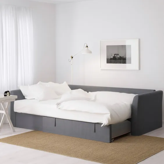 تختخواب شو گوشه ای HOLMSUND Nordvalla ، خاکستری متوسط ​​، IKEA