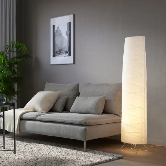 VICKLEBY چراغ طبقه با لامپ LED ، سفید / دست ساز ، 54 اینچ - IKEA