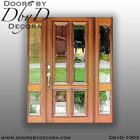 ورودی درب جلو شیشه چوبی واحد درب منزل سفارشی - درب های Decora