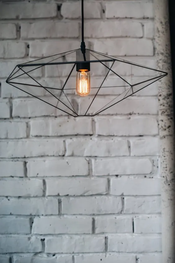 لامپ آویز شیشه ای / لامپ آویز هندسی / هندسی |  اتسی