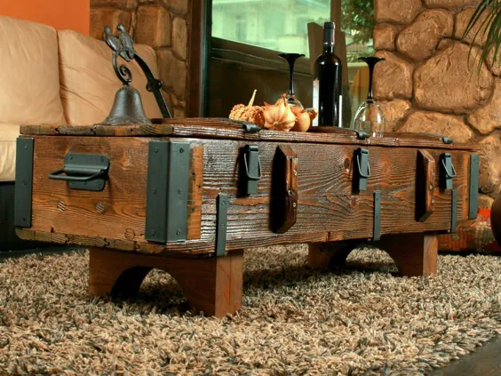 Alte Truhe Kiste Tisch شیک پوش شیک Holz Beistelltisch Holztruhe Couchtisch 120 |  eBay