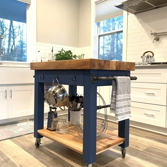 Maple Butcher Block Kitchen Island سفارشی کردن رنگ ساخته شده خود | اتسی