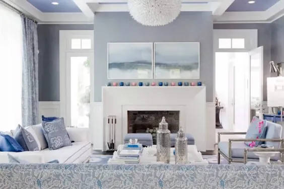11 جذاب ترین ایده اتاق نشیمن خاکستری و آبی که دوست خواهید داشت