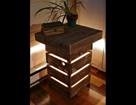 روستیک جدول چوبی اصلاح شده با نور