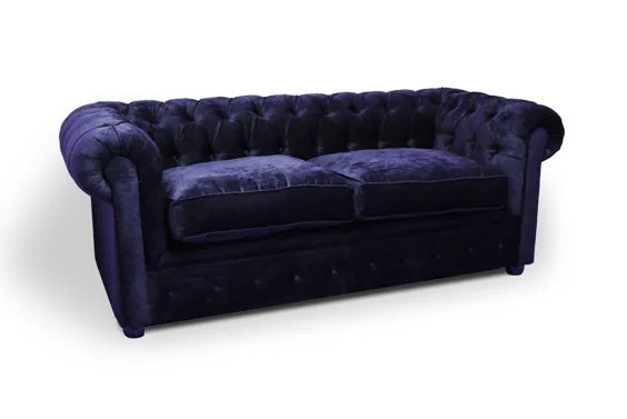 دست ساز NAVY BLUE VELVET 3 صندلی چسترفیلد SOFA ، کوچ ، سوئیت