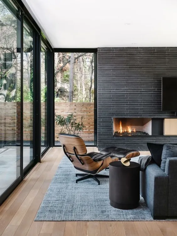 Wunderschöne große künstlerische schwarz-weiß moderne Wohnzimmer Ideenhttps: // homeofpo