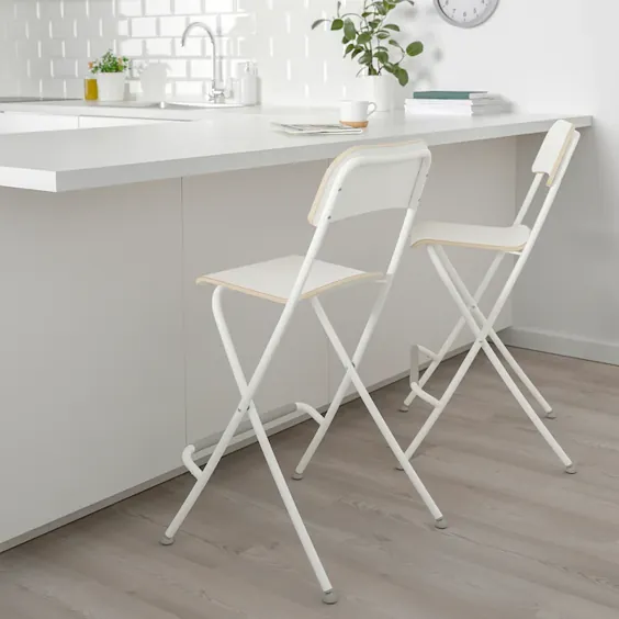 چهارپایه نوار FRANKLIN با پشتی ، تاشو ، سفید ، سفید ، آزمایش شده برای: 220 پوند - IKEA