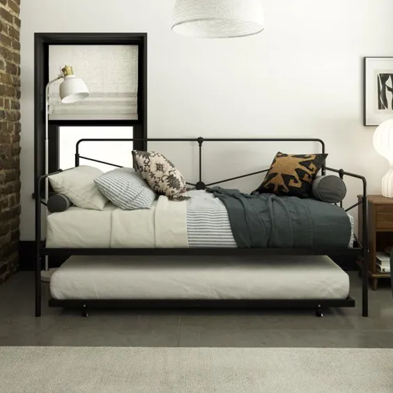 تختخواب فلزی کویر چشم لئوپولد ، سایز سیاه ، دوقلو / دوقلو - Walmart.com