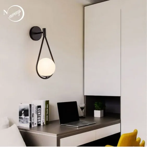 چراغ دیواری نوردیک E27 LED 220V شیشه ای اتاق نشیمن اتاق نشیمن شیشه ای مینیمالیستی مدرن اتاق خواب راهروی راهرو راه راه چراغ های دیواری - دیوار کاری ها - تزئین زندگی خانه