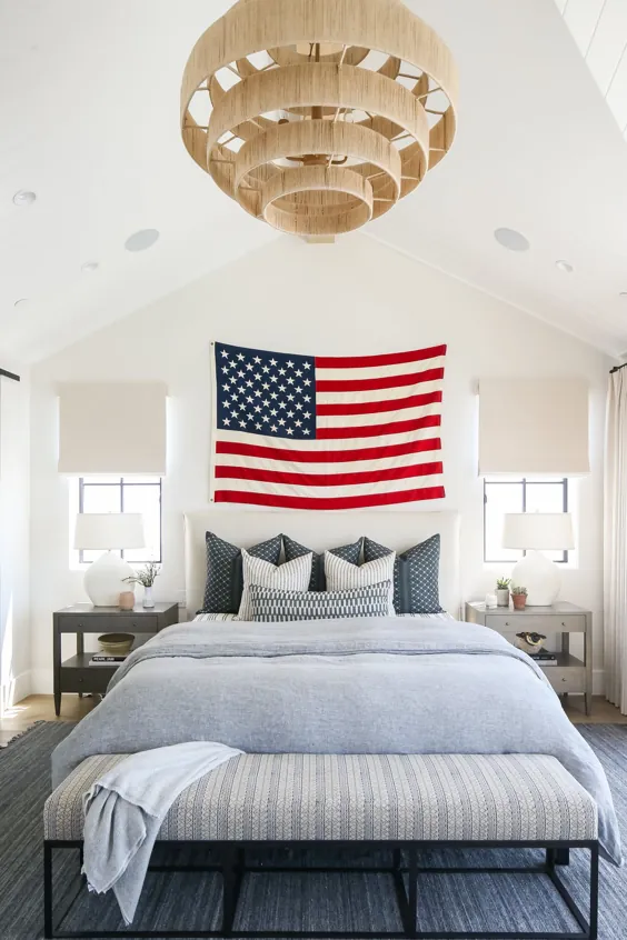 اتاق خواب |  دکور پرچم آمریکا |  دریاچه خانه |  خانه ساحلی |  # طراحی داخلی # خانه # دکوراسیون داخلی # سکو