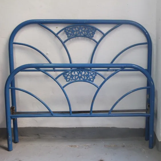 سرتختی تک رنگ آبی Vintage Art Deco Art Nouveau ، قسمت پا ، اسپانیا دهه 1940 |  Vinterior