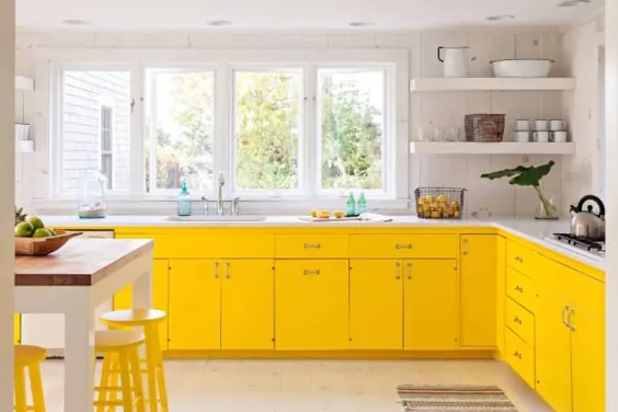 10 آشپزخانه زرد روشن و شاد