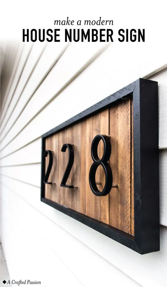 علامت DIY مدرن خانه با تخته های چوبی