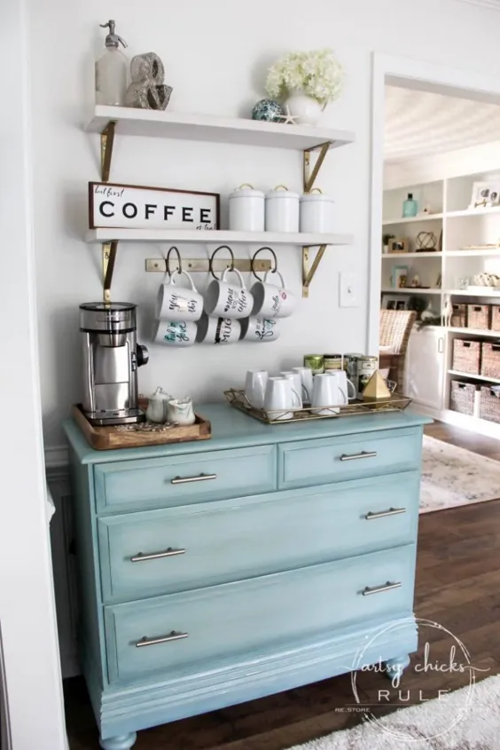 قهوه بار Aqua Dresser (بعد را با رنگ اضافه کنید!) - Artsy Chicks Rule®