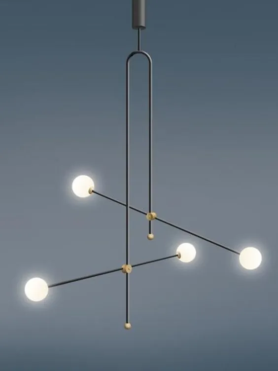 لامپ XYZ لامپ آویز بی نظیر لامپ مینیمالیست طلای |  اتسی