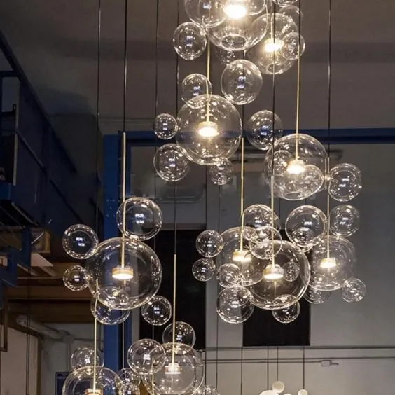 صابون حباب حباب طراح مینیمالیست مدرن لوستر گلوله ای شیشه ای میکی