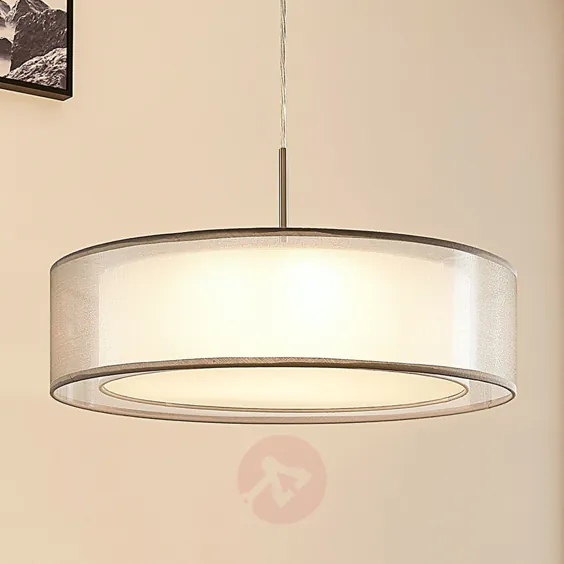 چراغ آویز پارچه ای آمون ، LED های قابل تنظیم ، خاکستری