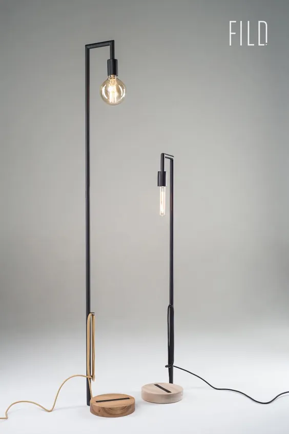 لامپ های طبقه مینیمالیستی ساخته شده از چوب و فلز
