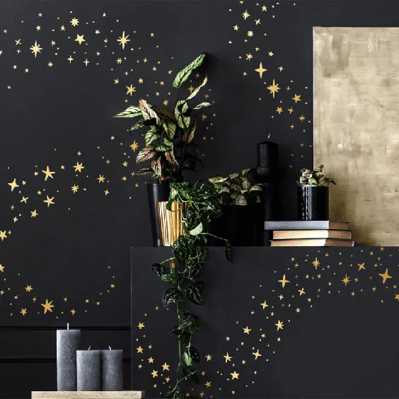 Sparkles + Stars Wall Decal Set - رنگ خود را انتخاب کنید