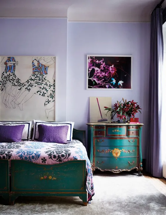 ایده های بنفش Pantone Ultra Violet Interior Design 2018