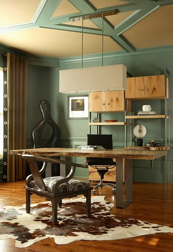 دفتر کار الکتریک با قفسه های خنک و میز تحریر هوشمند - دکوئیست