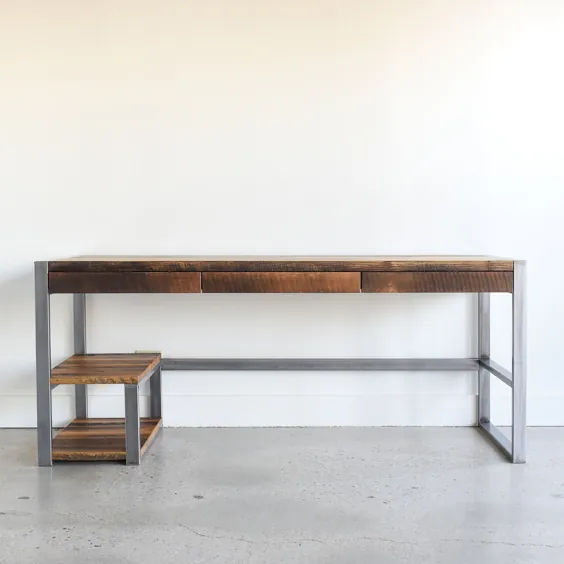 میز تحریر چوبی / 3 کشو + قفسه بندی - آنچه ما می سازیم