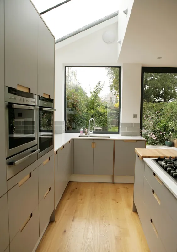 طرح چوب توس و خاکستری "روباه" رنگی فرماسیک آشپزخانه مات آنتروبوس طرح آشپزخانه مدرن |  احترام گذاشتن