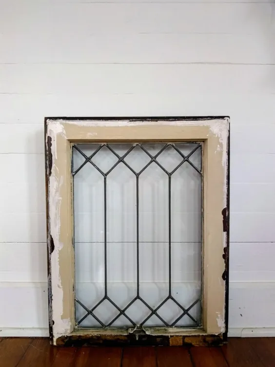 پنجره شیشه ای با سرب Vintage پنل شیشه ای با سرب Vintage |  اتسی